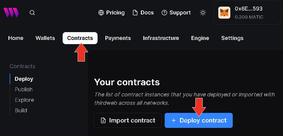 thirdwebでのデプロイ